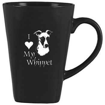 14 oz Square Ceramic Coffee Mug  - I Love My Whippet