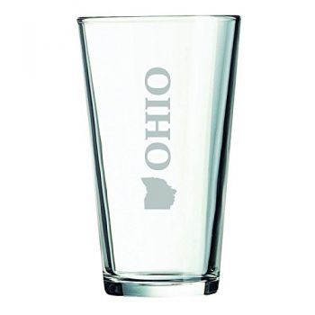 16 oz Pint Glass  - Ohio State Outline - Ohio State Outline
