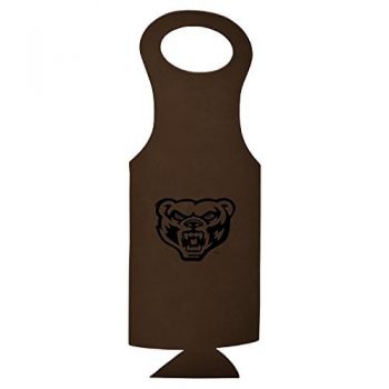 Velour Leather Wine Tote Carrier - Oakland Grizzlies