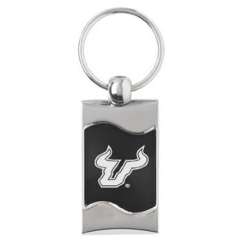 Keychain Fob with Wave Shaped Inlay - South Florida Bulls