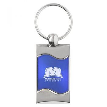 Keychain Fob with Wave Shaped Inlay - Morehead State Eagles