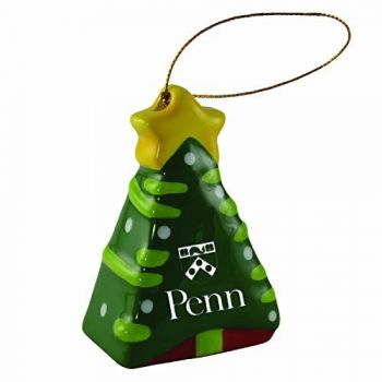 Ceramic Christmas Tree Shaped Ornament - Penn Quakers