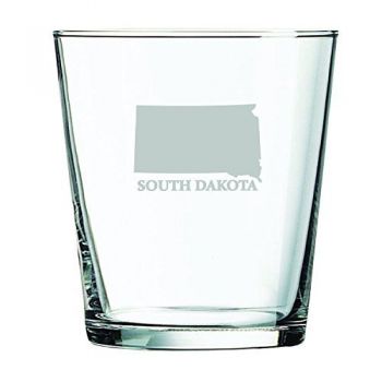 13 oz Cocktail Glass - South Dakota State Outline - South Dakota State Outline