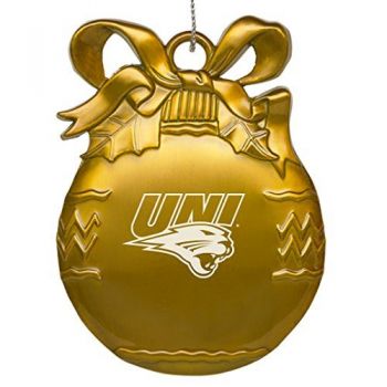 Pewter Christmas Bulb Ornament - Northern Iowa Panthers