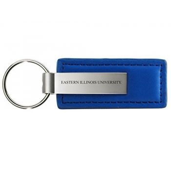 Stitched Leather and Metal Keychain - Eastern Illinois Panthers