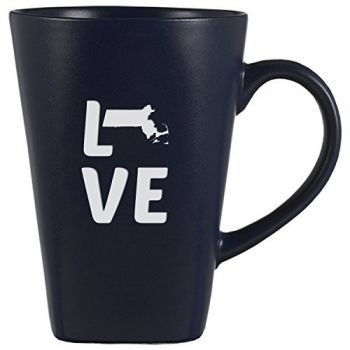 14 oz Square Ceramic Coffee Mug - Massachusetts Love - Massachusetts Love