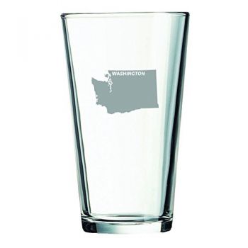 16 oz Pint Glass  - Washington State Outline - Washington State Outline