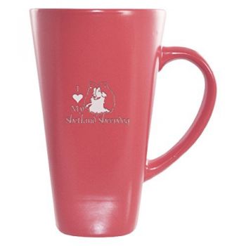 16 oz Square Ceramic Coffee Mug  - I Love My Shetland Sheepdog