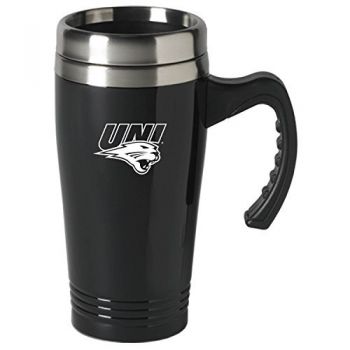 16 oz Stainless Steel Coffee Mug with handle - Northern Iowa Panthers