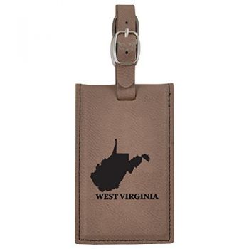 Travel Baggage Tag with Privacy Cover - West Virginia State Outline - West Virginia State Outline