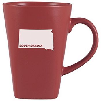 14 oz Square Ceramic Coffee Mug - South Dakota State Outline - South Dakota State Outline