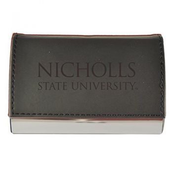 PU Leather Business Card Holder - Nicholls State Colonials