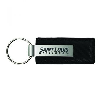 Carbon Fiber Styled Leather and Metal Keychain - St. Louis Billikens