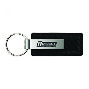 Carbon Fiber Styled Leather and Metal Keychain - Bryant Bulldogs