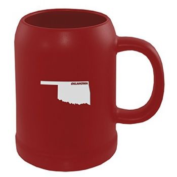 22 oz Ceramic Stein Coffee Mug - Oklahoma State Outline - Oklahoma State Outline