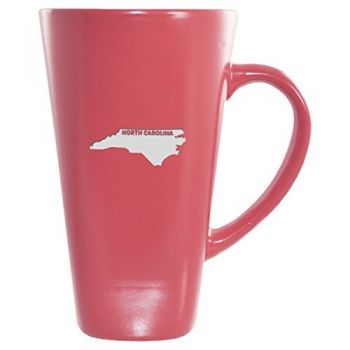 16 oz Square Ceramic Coffee Mug - North Carolina State Outline - North Carolina State Outline