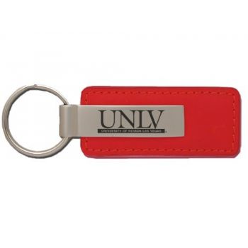 Stitched Leather and Metal Keychain - UNLV Rebels