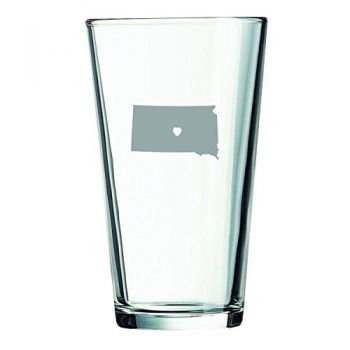 16 oz Pint Glass  - I Heart South Dakota - I Heart South Dakota