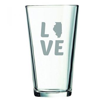 16 oz Pint Glass  - Illinois Love - Illinois Love