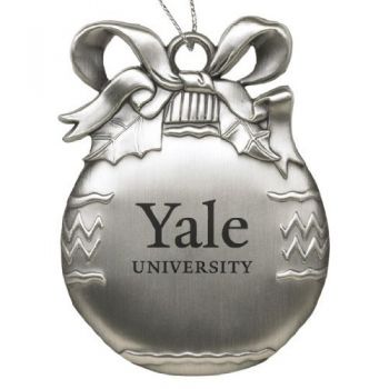 Pewter Christmas Bulb Ornament - Yale Bulldogs