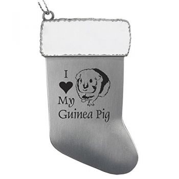 Pewter Stocking Christmas Ornament  - I Love My Guinea Pig