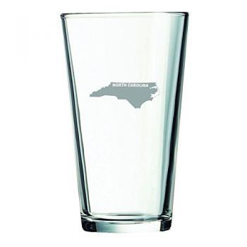 16 oz Pint Glass  - North Carolina State Outline - North Carolina State Outline