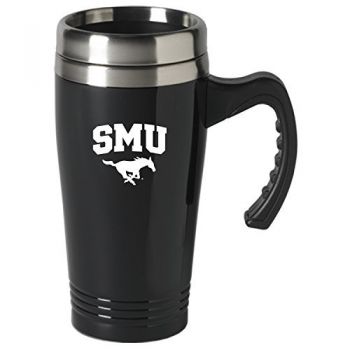 16 oz Stainless Steel Coffee Mug with handle - SMU Mustangs