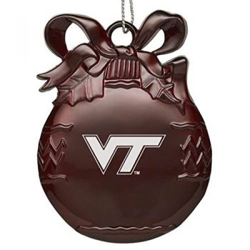 Pewter Christmas Bulb Ornament - Virginia Tech Hokies