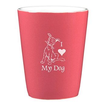2 oz Ceramic Shot Glass  - I Love My Dog