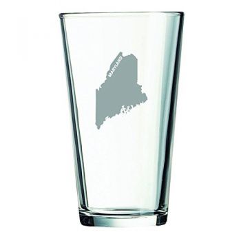 16 oz Pint Glass  - Maine State Outline - Maine State Outline