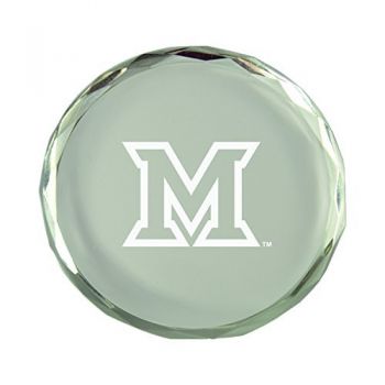 Crystal Paper Weight - Miami RedHawks
