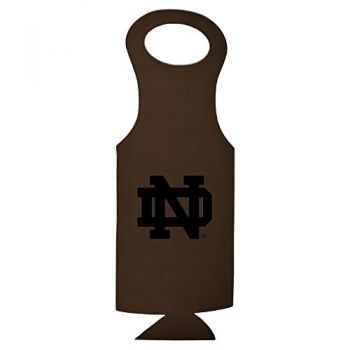 Velour Leather Wine Tote Carrier - Notre Dame Fighting Irish