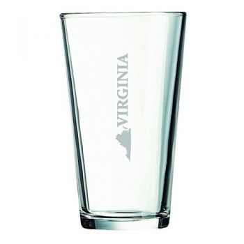 16 oz Pint Glass  - Virginia State Outline - Virginia State Outline