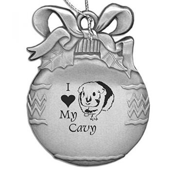 Pewter Christmas Bulb Ornament  - I Love My Cavy