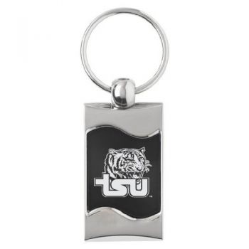 Keychain Fob with Wave Shaped Inlay - Tennessee State Tigers