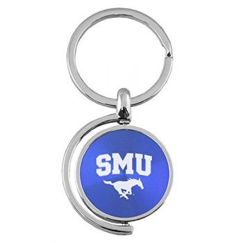 Spinner Round Keychain - SMU Mustangs