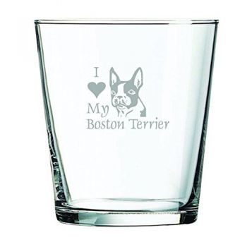 13 oz Cocktail Glass  - I Love My Boston Terrier