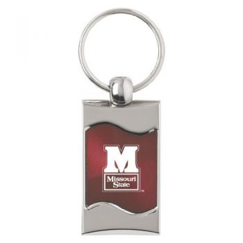 Keychain Fob with Wave Shaped Inlay - Missouri State Bears