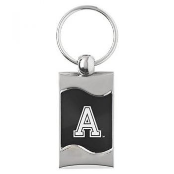 Keychain Fob with Wave Shaped Inlay - Army Black Knights