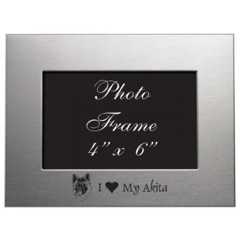 4 x 6  Metal Picture Frame  - I Love My Akita