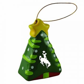 Ceramic Christmas Tree Shaped Ornament - Wyoming Cowboys