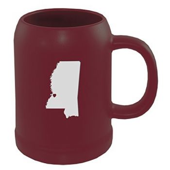22 oz Ceramic Stein Coffee Mug - I Heart Mississippi - I Heart Mississippi