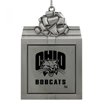 Pewter Gift Box Ornament - Ohio Bobcats