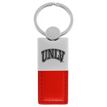 Modern Leather and Metal Keychain - UNLV Rebels