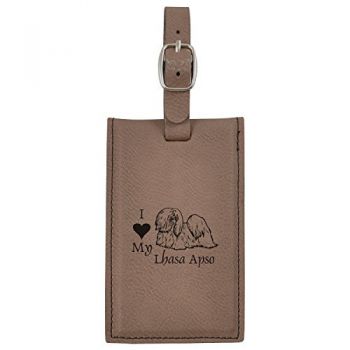 Travel Baggage Tag with Privacy Cover  - I Love My Lhasa Apso