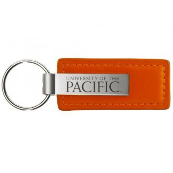 Stitched Leather and Metal Keychain - Pacific Tigers