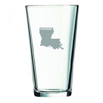 16 oz Pint Glass  - Louisiana State Outline - Louisiana State Outline
