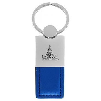 Modern Leather and Metal Keychain - Morgan State Bears