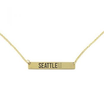 Brass Bar Necklace - Seattle Red Hawks
