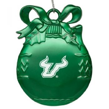 Pewter Christmas Bulb Ornament - South Florida Bulls